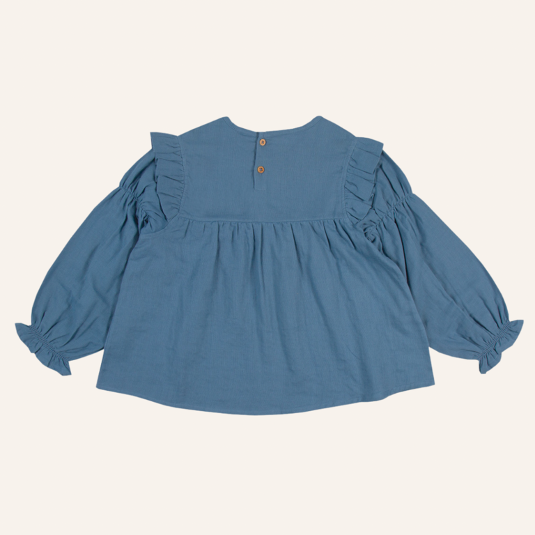 Petit Blush Petit Blush Bubble blouse - Coronet blue