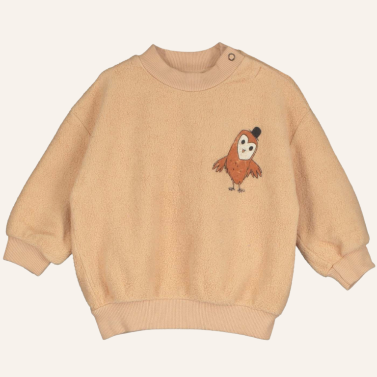 Lötiekids Lötiekids Teddy baby sweatshirt Owl - Ivory