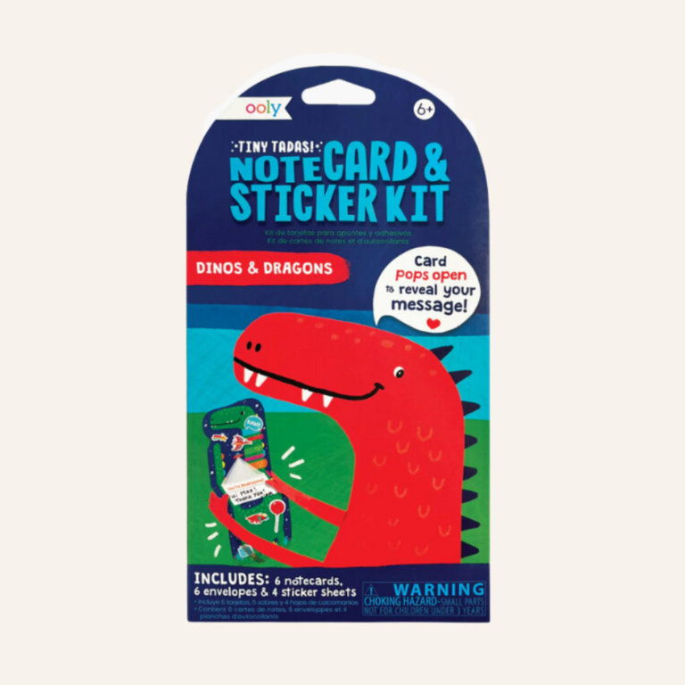 OOLY Tiny Tadas Note card & Sticker kit - Dino's & Dragons