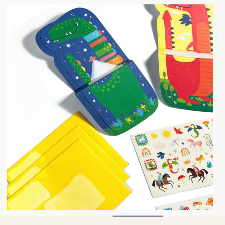 OOLY Tiny Tadas Note card & Sticker kit - Dino's & Dragons