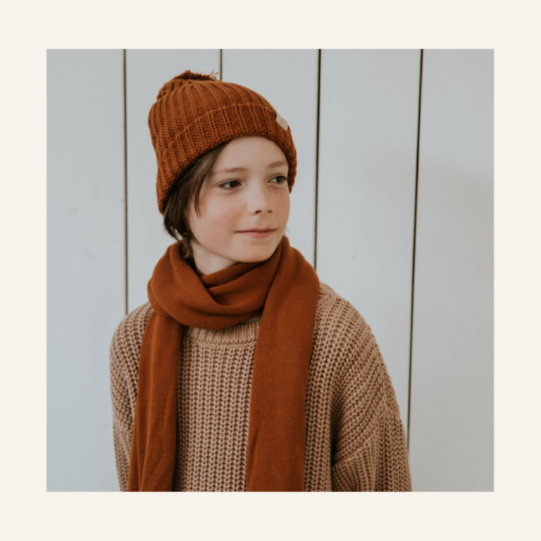 Yuki Yuki knitted scarf - Rust