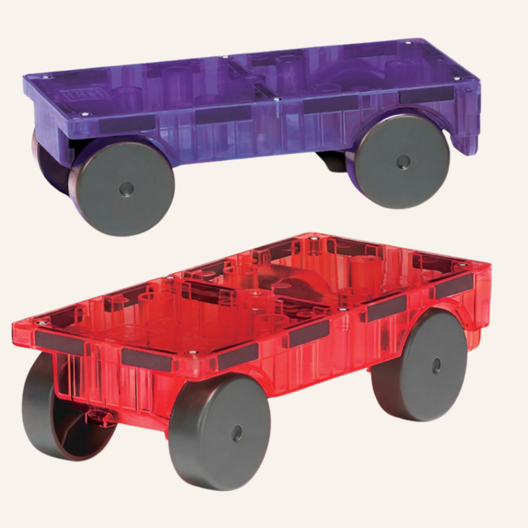 Magna-tiles Cars 2 stuks uitbreidingsset -  Rood en paars