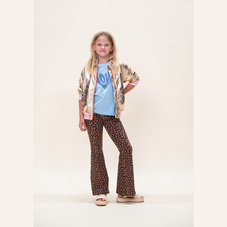Petit Blush Bowie Flared Pants - Wild Leopard AOP