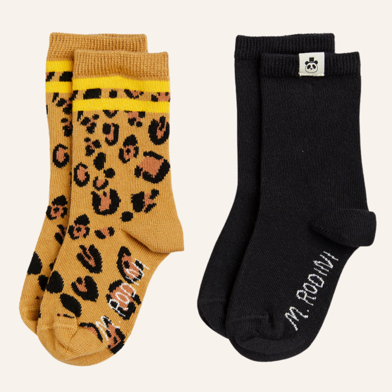 Mini Rodini Mini Rodini leopard 2-pack socks