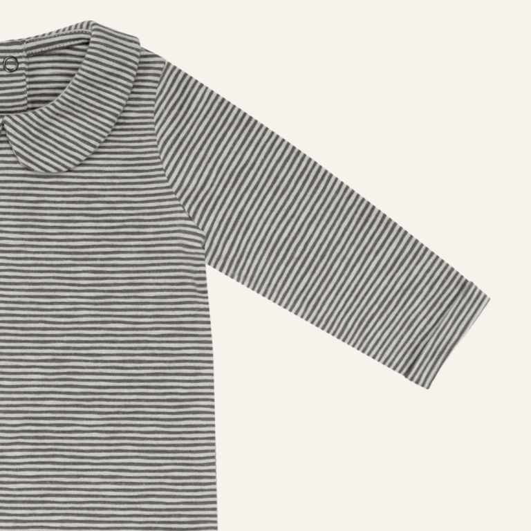 Phil&Phae Phil&Phae Baby collar tee stripes - Graphite