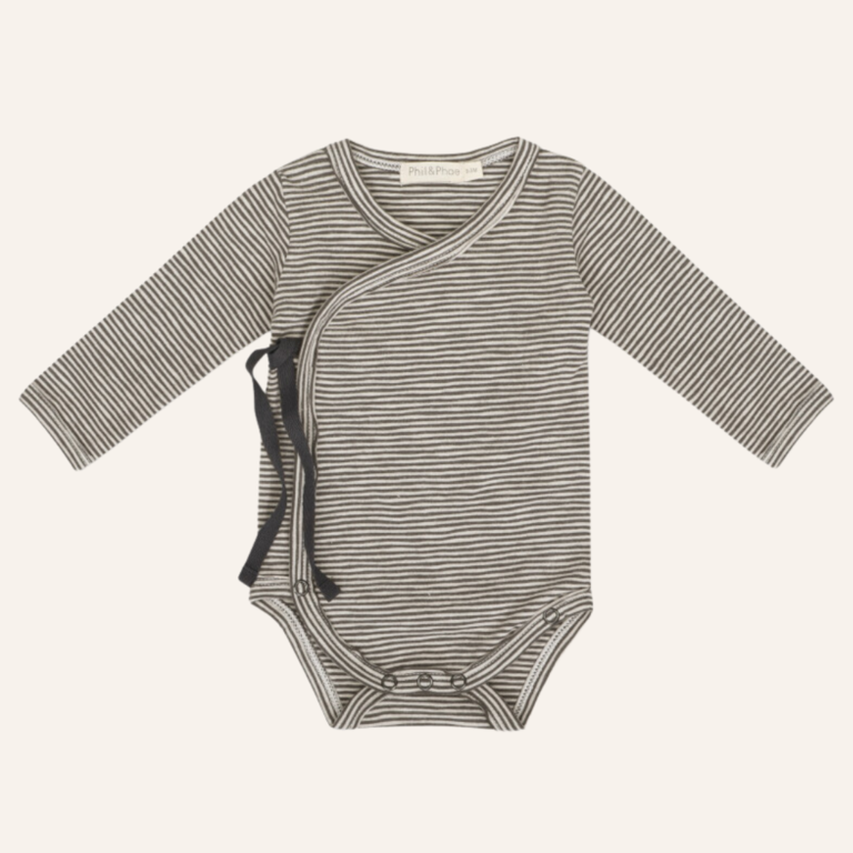 Phil&Phae Phil&Phae Cross over body L/S stripes - Graphite
