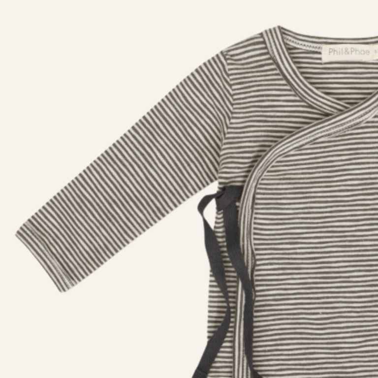 Phil&Phae Phil&Phae Cross over body L/S stripes - Graphite
