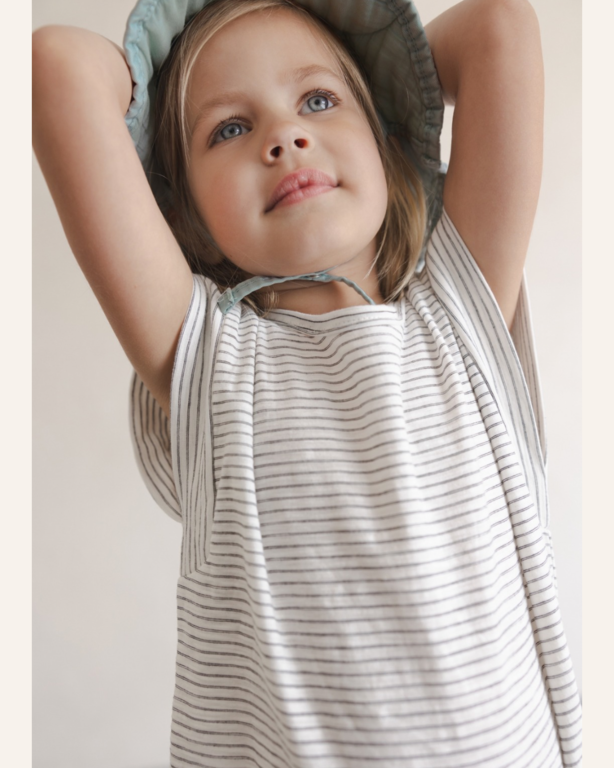Phil&Phae Phil&Phae Boxy tee s/s stripes - Coconut stripes