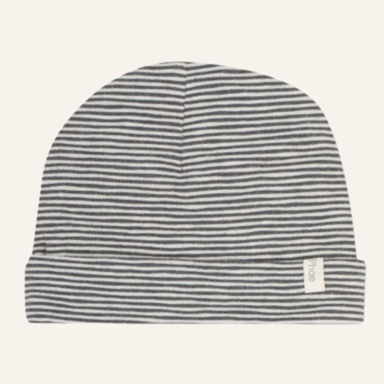 Phil&Phae Phil&Phae Baby hat stripes - Graphite
