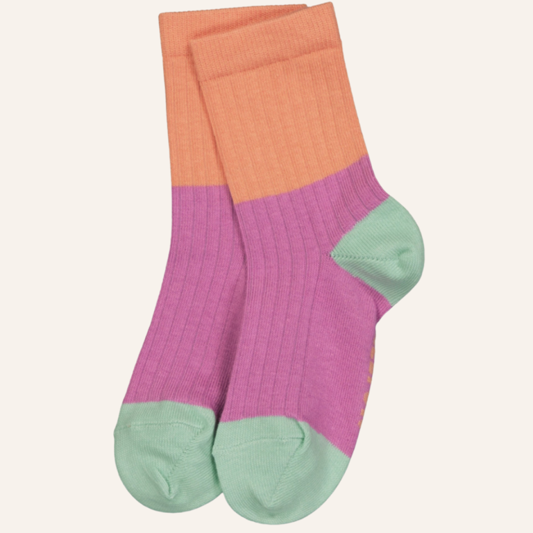 Melton Block Colour Socks - Rosebud