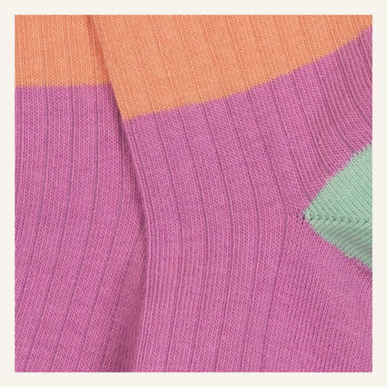 Melton Block Colour Socks - Rosebud