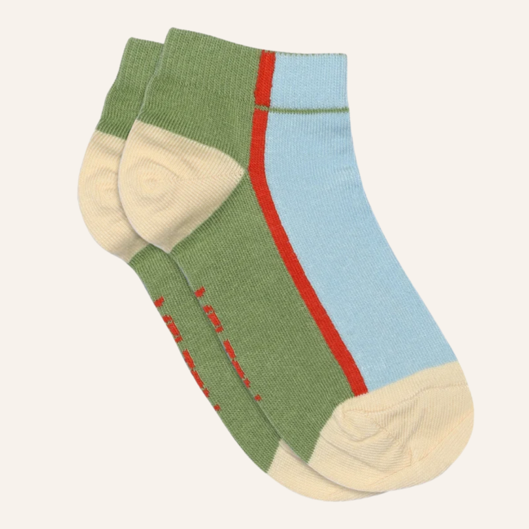 Melton Block Sneaker Socks - Watercress