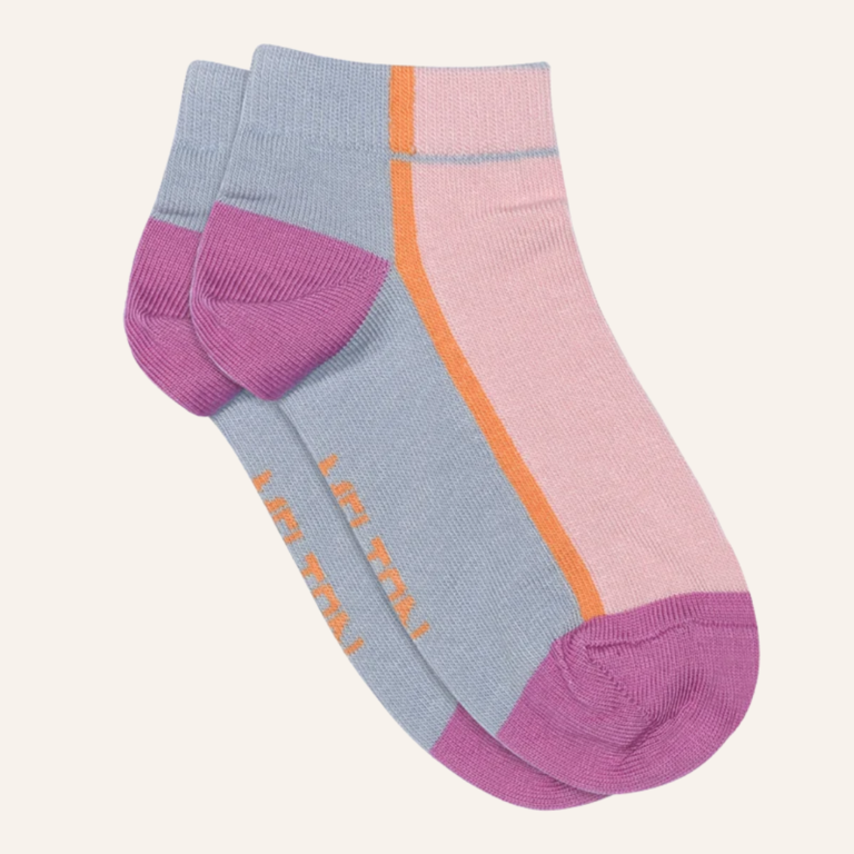Melton Block Sneaker Socks - Forever Blue