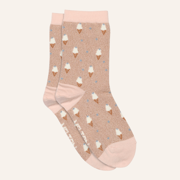 Melton Ice Cream Glitter Socks - Alt Rosa
