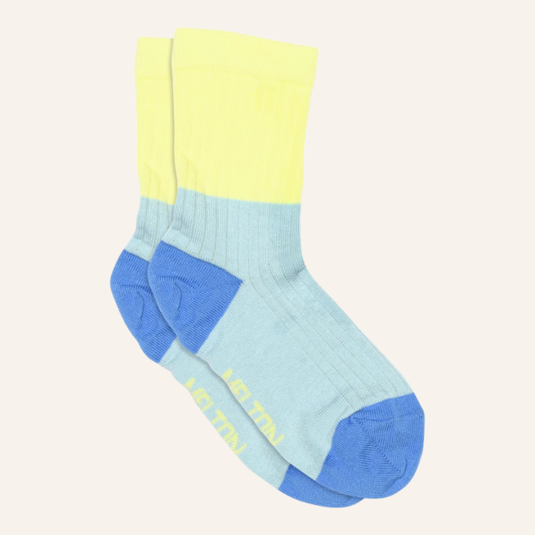 Melton Block Colour Socks - Sunny Lime