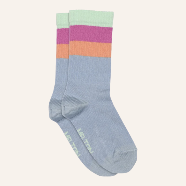 Melton Wide Stripes Socks - Forever Blue