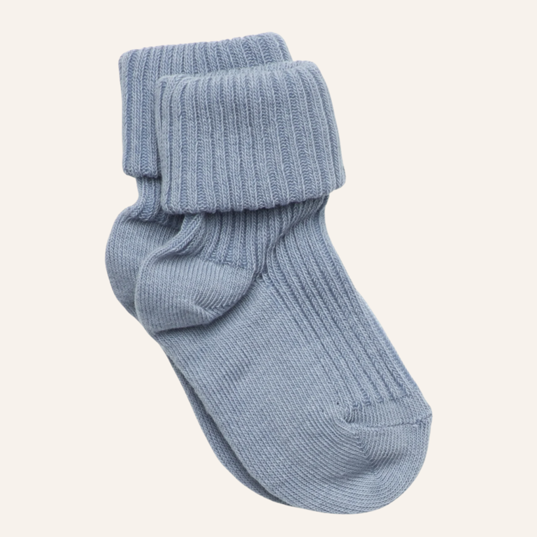 MP Denmark Cotton baby rib socks - Dusty blue