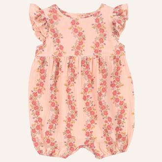 Konges Sløjd Konges Sløjd  Coco frill romper - Floria pink Konges Sløjd Konges Sløjd  Coco frill romper - Floria pink