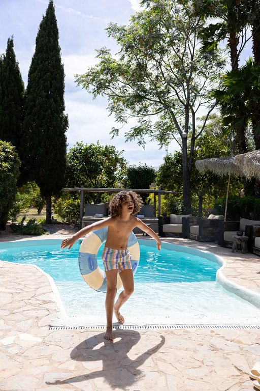 Sproet & Sprout Swim Shorts Multi Colour Stripes - Nectarine