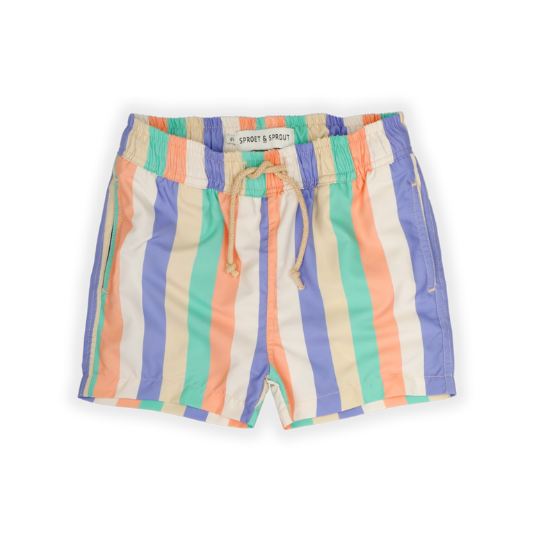 Sproet & Sprout Swim Shorts Multi Colour Stripes - Nectarine