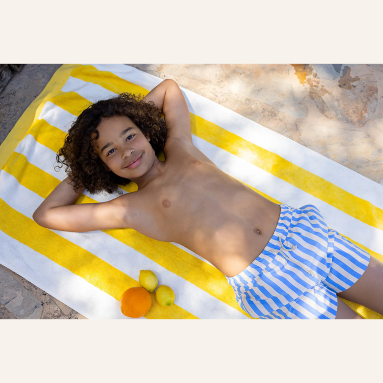 Sproet & Sprout Swim Shorts Stripes - Sesame