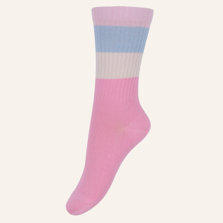 Melton Wide Stripes Socks - Pink Cosmos