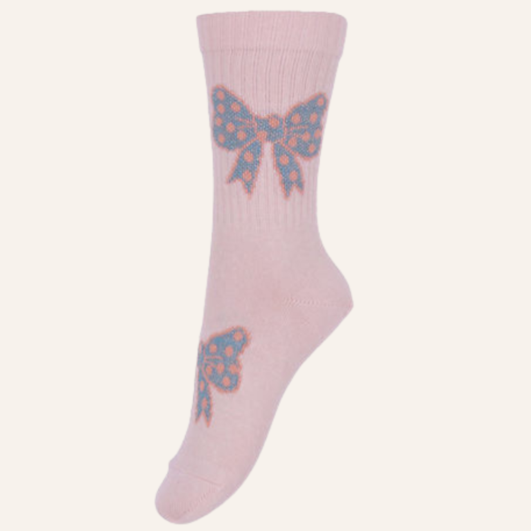Melton Bows Socks - Crystal Pink