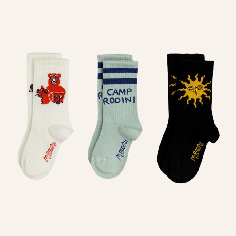 Mini Rodini Mini Rodini Camp Rodini 3-pack socks - Multi