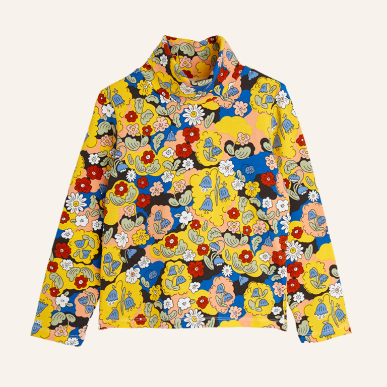 Mini Rodini Mini Rodini Flowers AOP Turtleneck - Multi