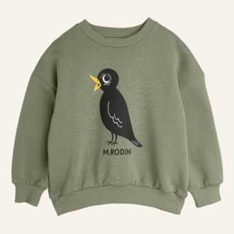 Mini Rodini Mini Rodini Blackbird Sp Sweatshirt - Green Mini Rodini Mini Rodini Blackbird Sp Sweatshirt - Green