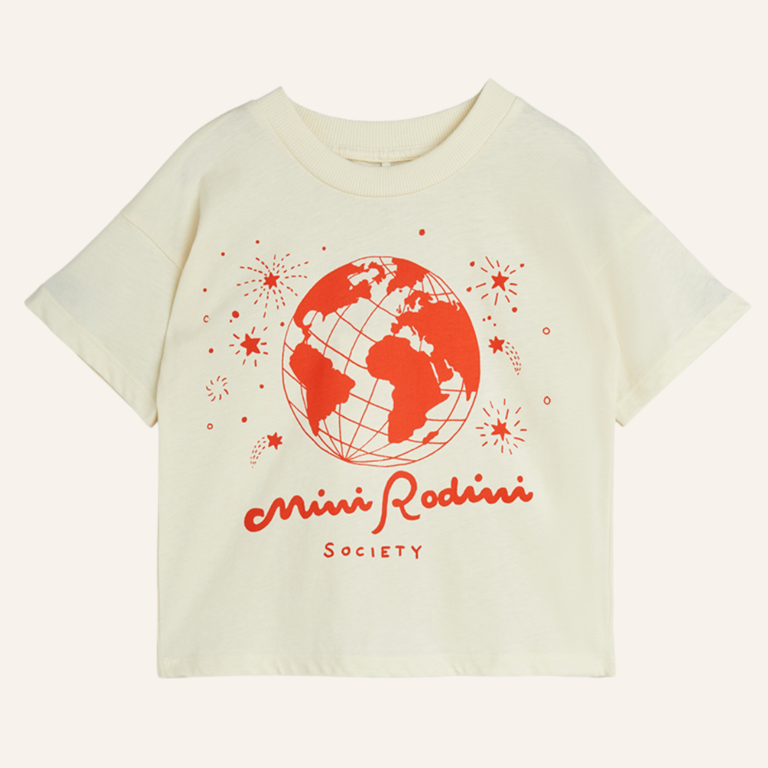 Mini Rodini Mini Rodini Society Sp Ss Tee - Off-white