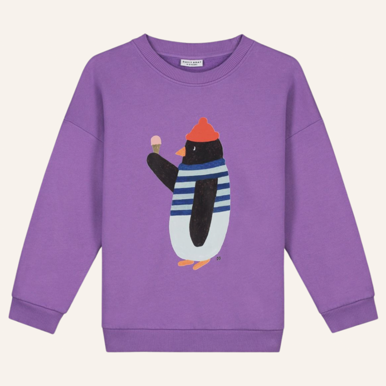 Daily Brat Daily Brat Waddles pinguin sweater - Lavender luxe