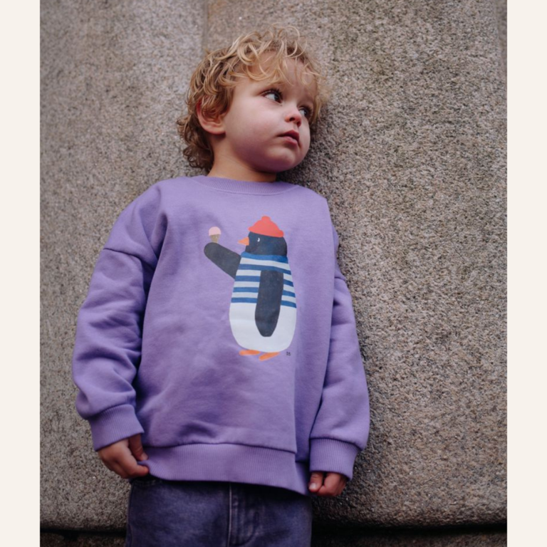 Daily Brat Daily Brat Waddles pinguin sweater - Lavender luxe