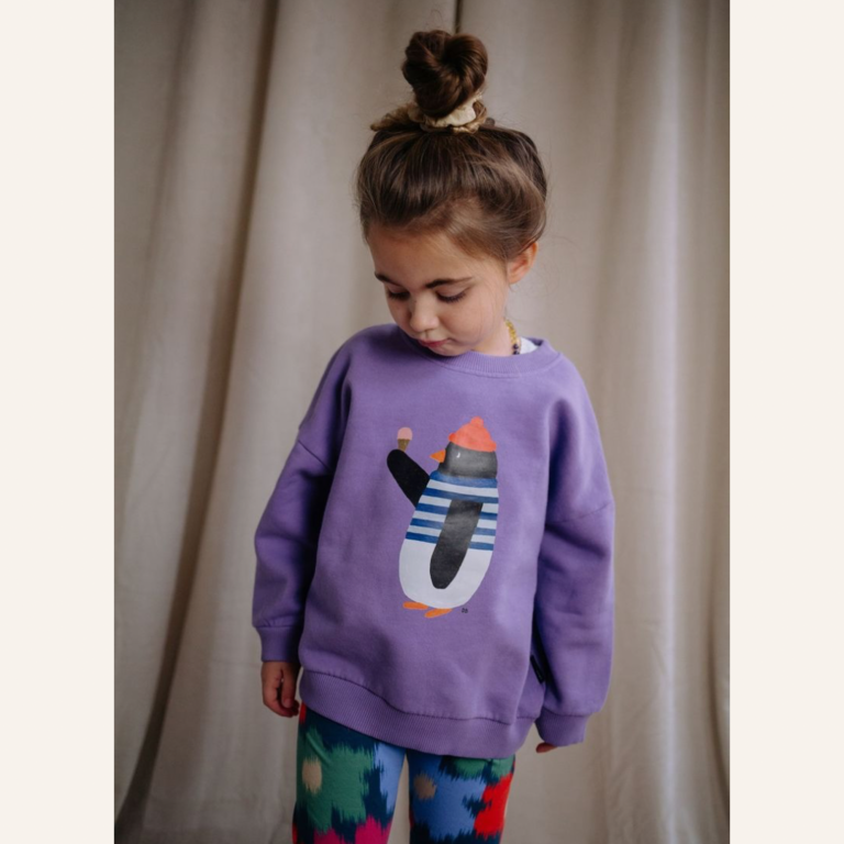 Daily Brat Daily Brat Waddles pinguin sweater - Lavender luxe