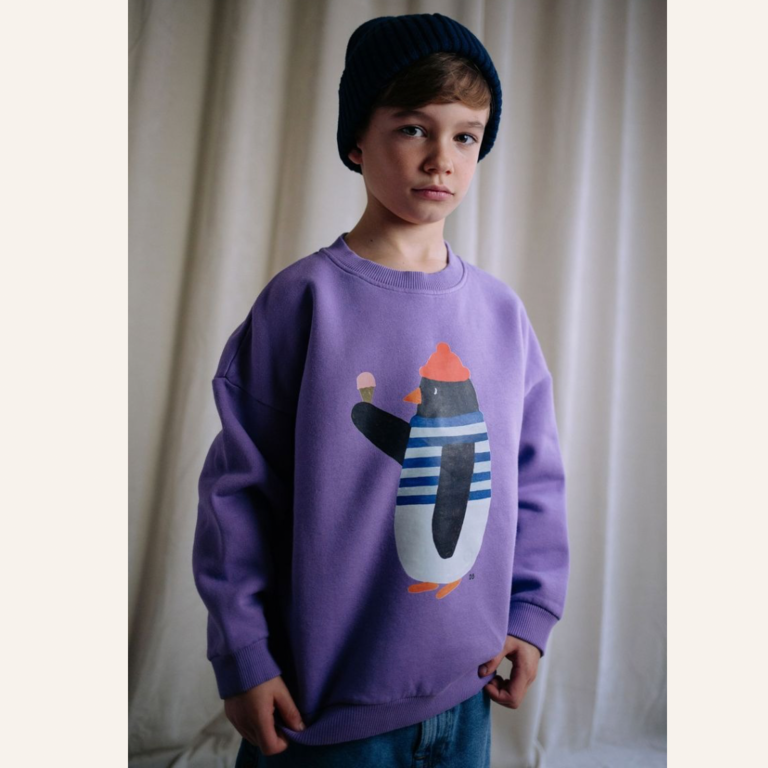 Daily Brat Daily Brat Waddles pinguin sweater - Lavender luxe