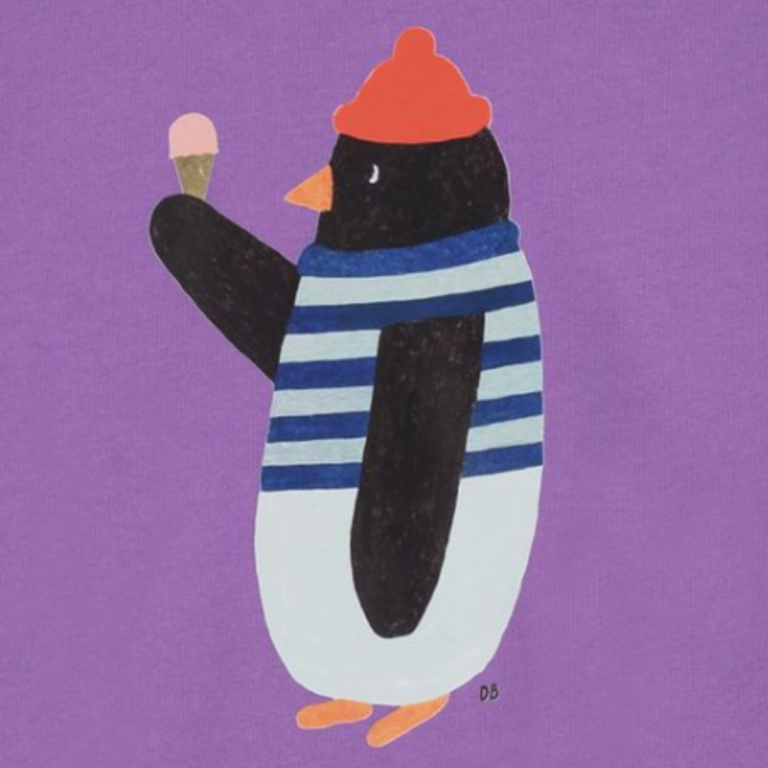 Daily Brat Daily Brat Waddles pinguin sweater - Lavender luxe