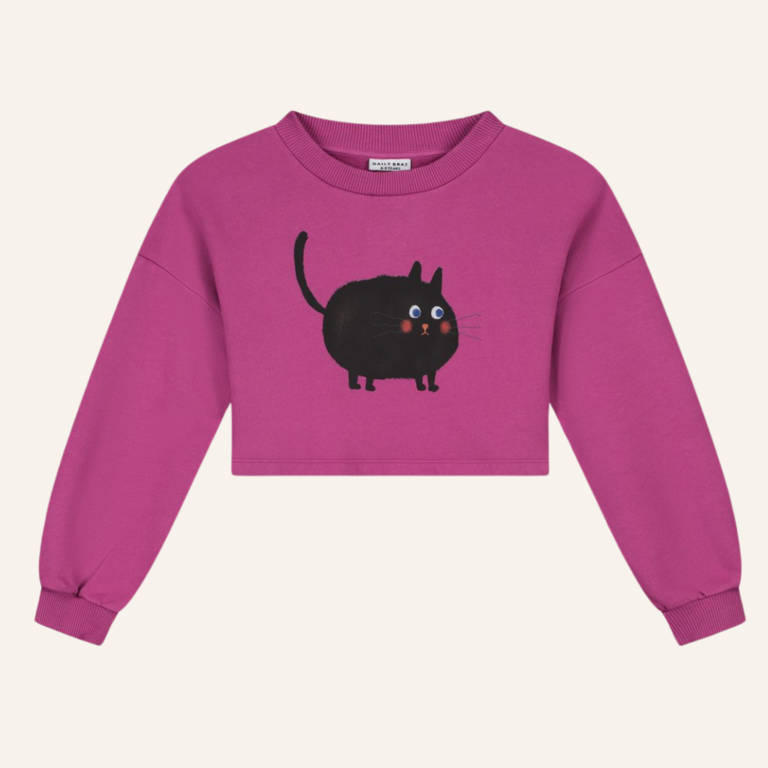 Daily Brat Daily Brat Meow-a-lot cropped sweater - Rose sorbet
