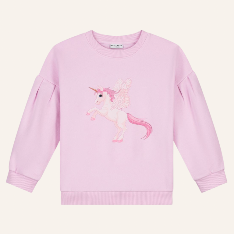 Daily Brat Daily Brat Marshmallow unicorn sweatrer - Fluffy pink