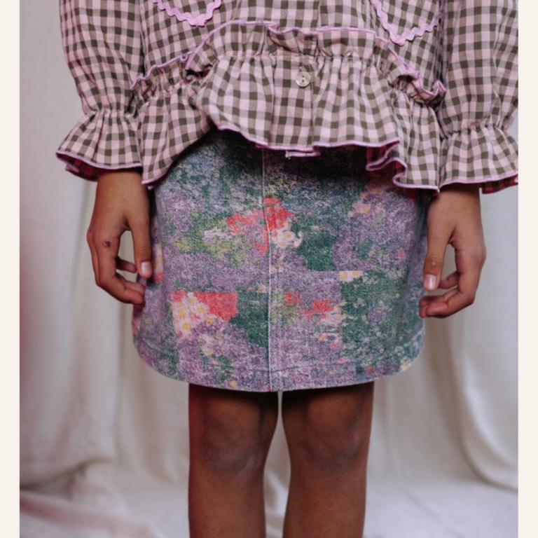 Daily Brat Daily Brat Cheecky flower denim skirt - Poppy