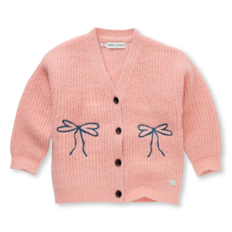 Sproet & Sprout Sproet & Sprout Girls Cardigan Bows - Peach Parfait Sproet & Sprout Sproet & Sprout Girls Cardigan Bows - Peach Parfait