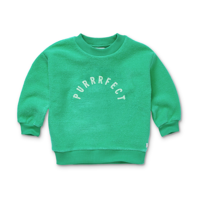 Sproet & Sprout Sproet & Sprout Sweatshirt Purrrfect - Vivid Green