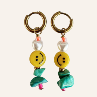 By Melo By Melo Oorbellen Smiley/Steen Groen