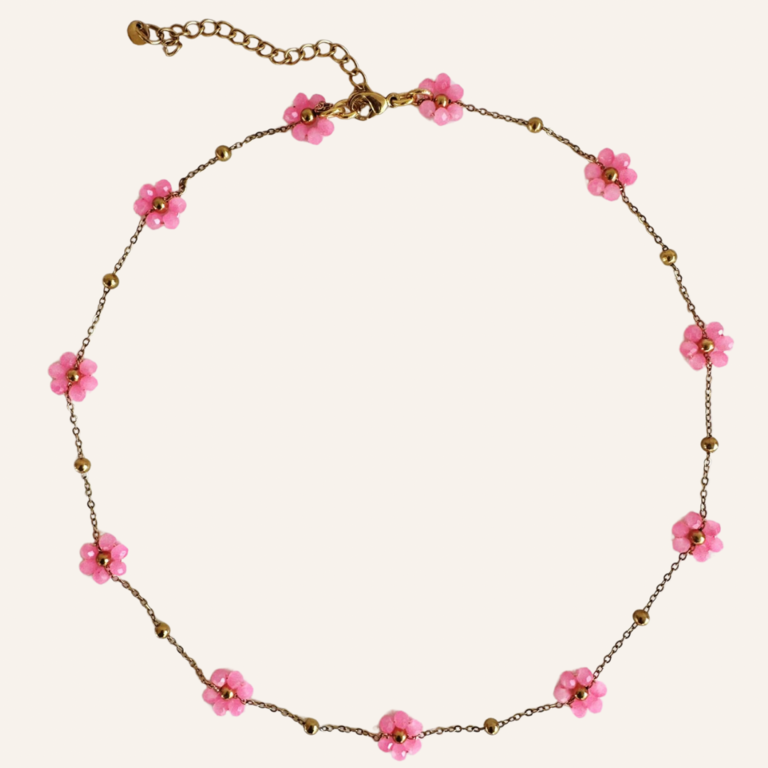 By Melo By Melo Ketting Flower Roze