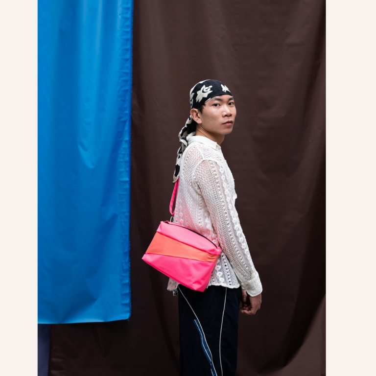 Susan Bijl Susan Bijl - The New Bum Bag Fluo Pink & Coral size M