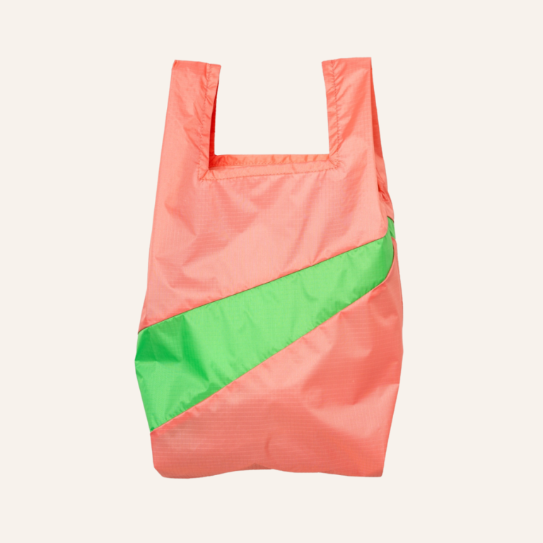 Susan Bijl Susan Bijl - The New Shopping Bag Coral & Greenscreen size M