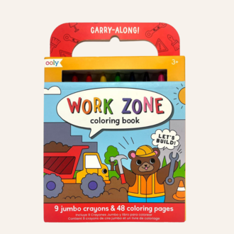 OOLY Carry Along Krijtjes & Kleurboek - Work Zone
