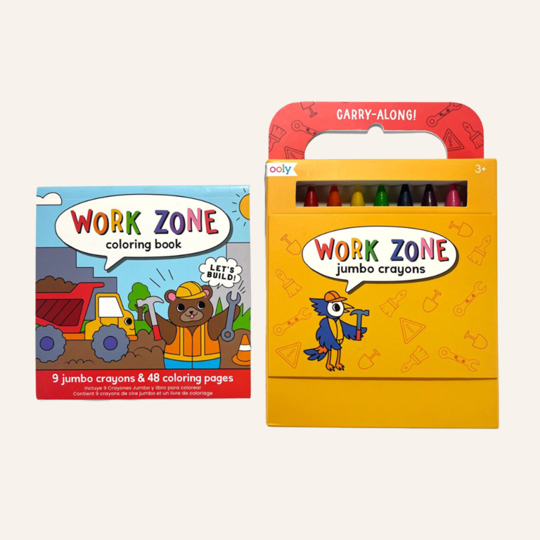 OOLY Carry Along Krijtjes & Kleurboek - Work Zone