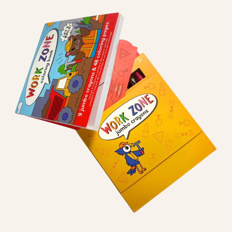 OOLY Carry Along Krijtjes & Kleurboek - Work Zone