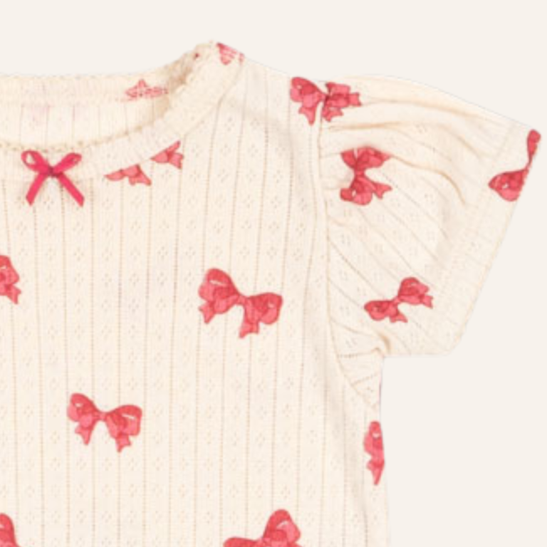 Konges Sløjd Konges Sløjd Minnie Puff Sleeve Body - Rosia Bow
