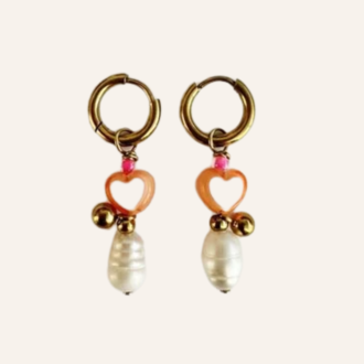 By Melo By Melo Oorbellen Hart/Parel